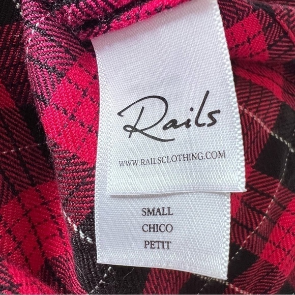 Rails Hunter Check Plaid Super Soft Button Up Red & Black Shirt S - Picture 11 of 13